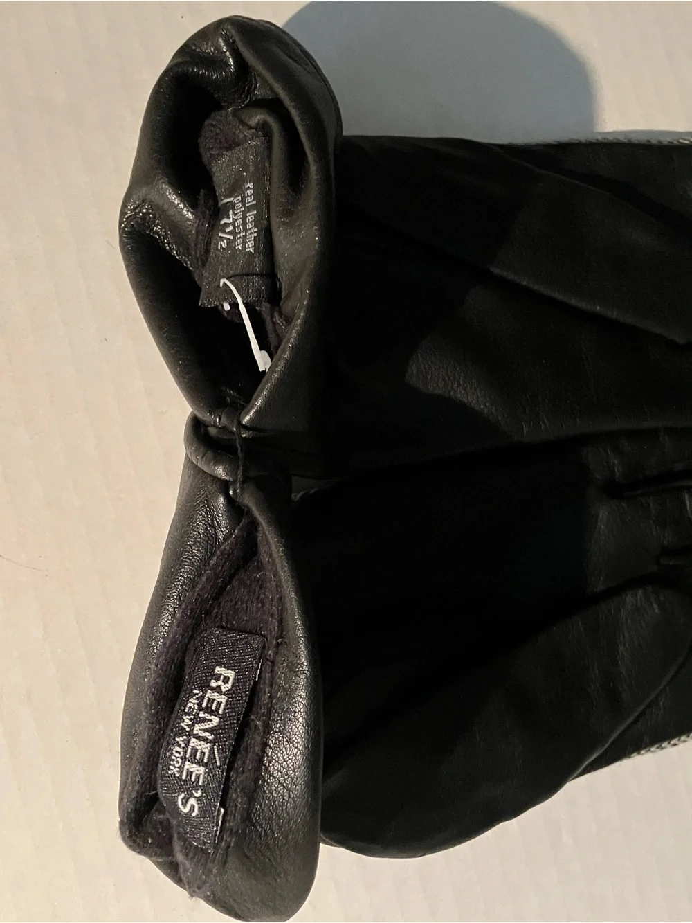 Herringbone Studded Leather-Trim Gloves - Black/Gray